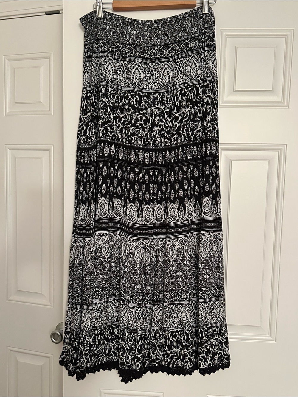 Westport Black and White Boho Maxi Skirt - Picture 6 of 9